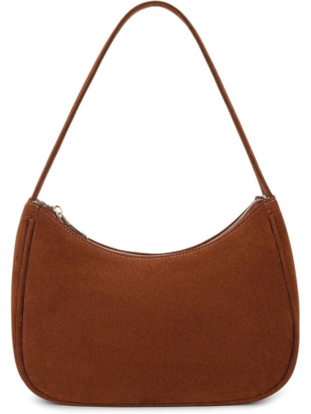 Women Suede-brown Shoulder Tote Bag Cute Hobo Mini Clutch Zipper Bag